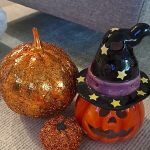 Halloween Pumpkin Candle Holder Set Of 3